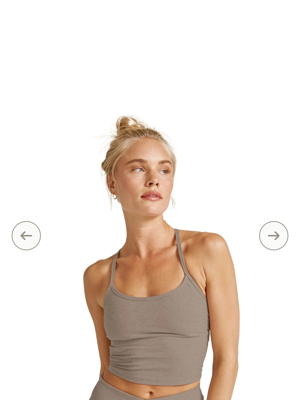 Beyond Yoga Spacedye Slim Racerback Cropped Tank - Birch Heather / S